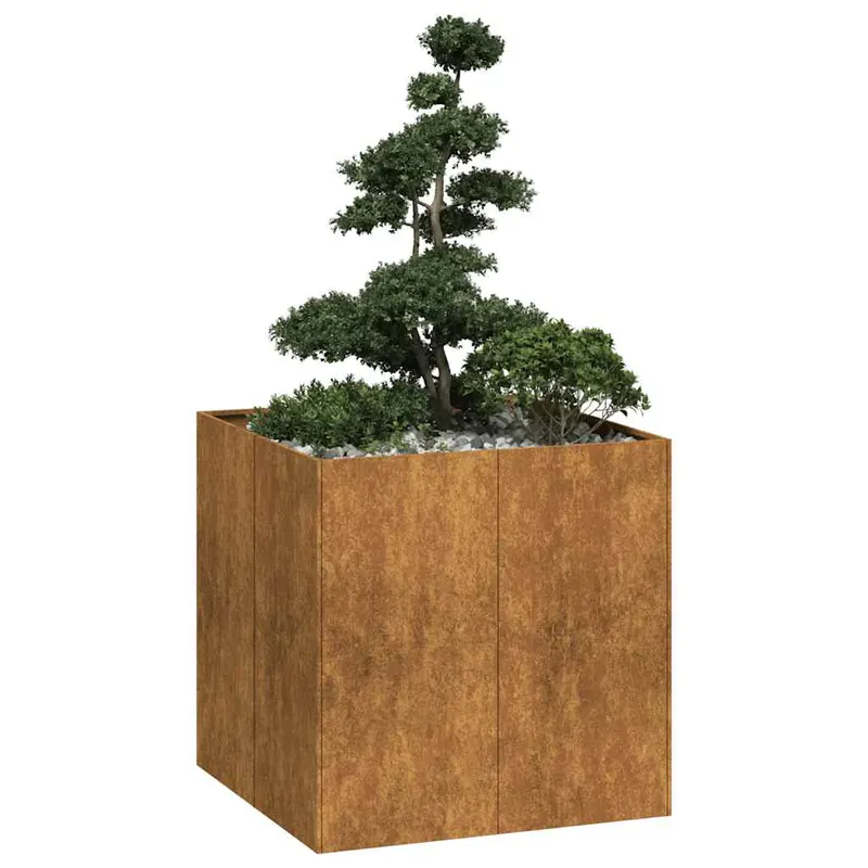 jardiniera rusty 80x80x80 cm otel pentru intemperii