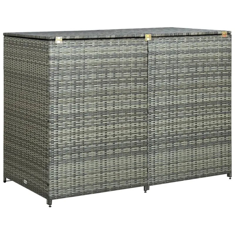 magazie dubla pentru pubele, antracit, 148x77x111 cm, poliratan