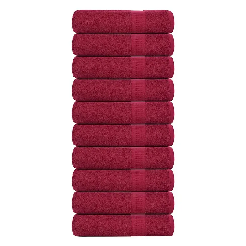 prosoape de baie 10 buc bordeaux 100x150cm 360 g/m2 100% bumbac