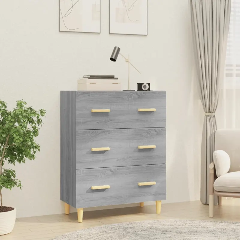 servanta, gri sonoma, 70x34x90 cm, lemn prelucrat