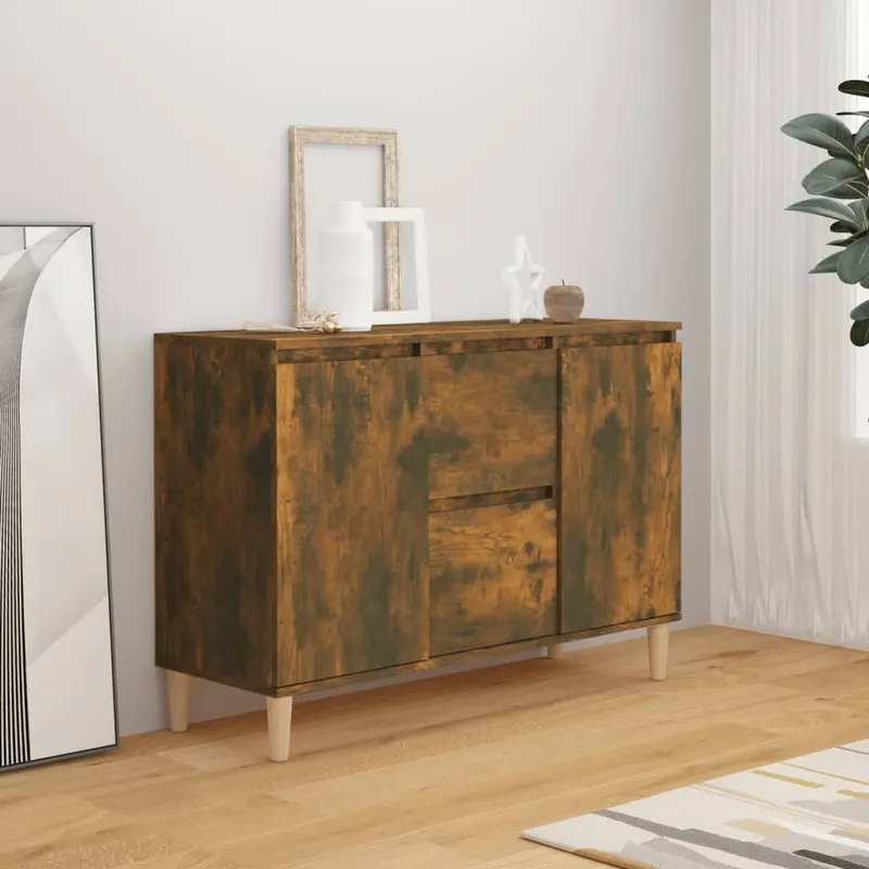 servanta, stejar fumuriu, 101x35x70 cm, lemn prelucrat