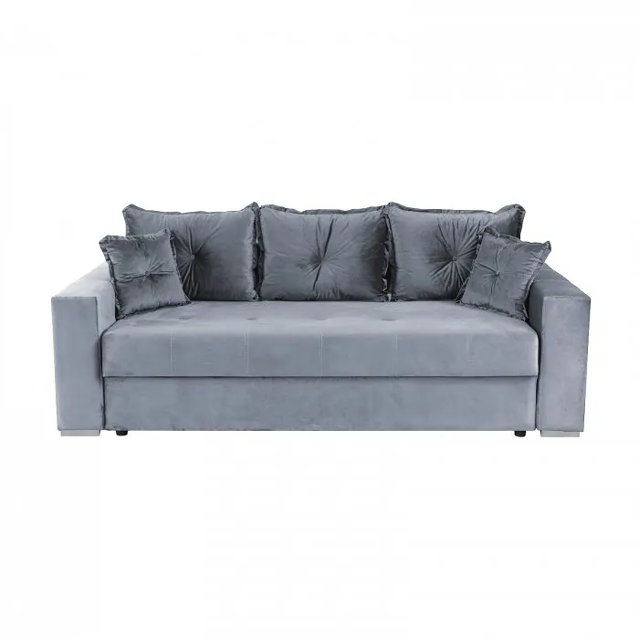 Canapea extensibila ARISSA, 3 locuri, cu arcuri, gri albastrui, 235x110x77 cm