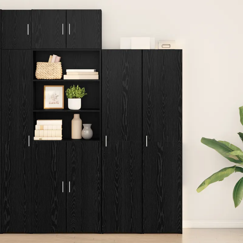 highboard stejar negru 40x42.5x185 cm lemn prelucrat