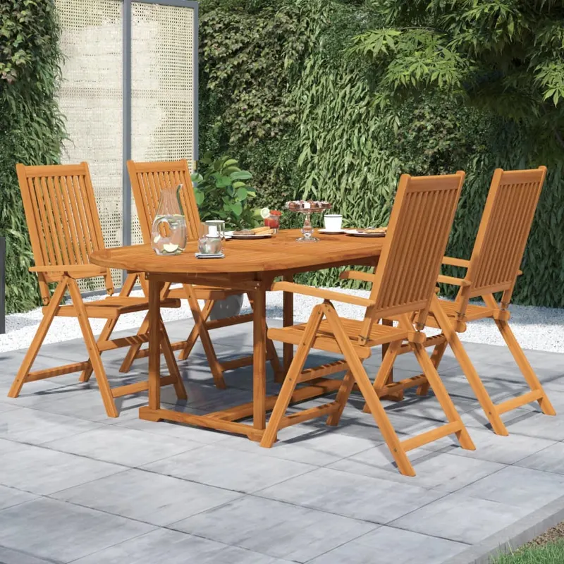 set mobilier de gradina, 5 piese, lemn masiv de acacia