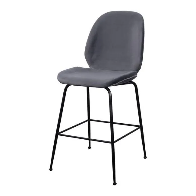 Scaun de bar NORRA VELVET H65 CM - Grey