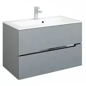 Dulap pentru lavoar Oristo Silver, suspendat, 90 x 45 x 55 cm, sertar, mat, gri, 33-SD2S-90-4