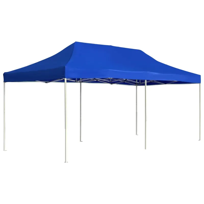 cort de petrecere pliabil profesional albastru 6x3 m aluminiu