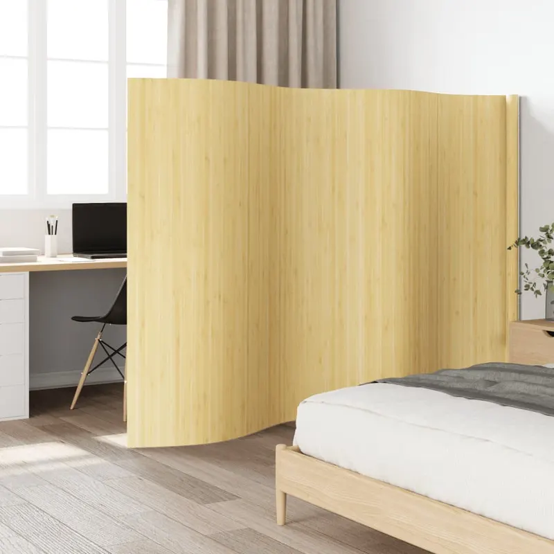 paravan de camera, natural deschis, 165x400, bambus