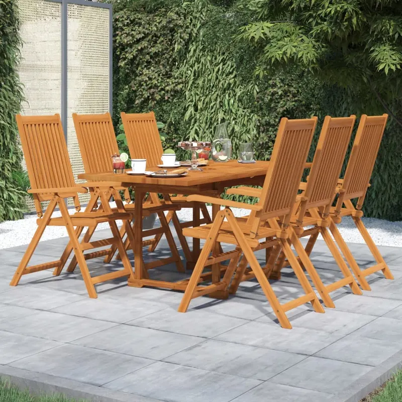 set mobilier de gradina, 7 piese, lemn masiv de acacia