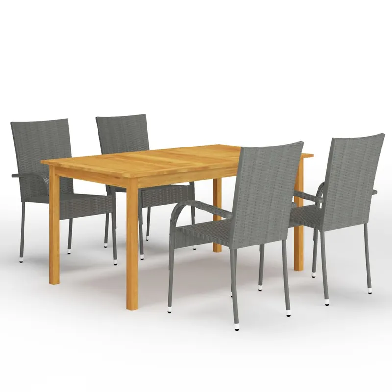 set mobilier pentru gradina, 5 piese, gri