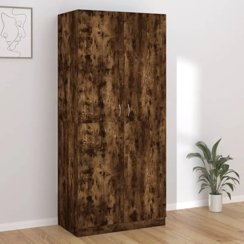 sifonier, stejar fumuriu, 90x52x200 cm, lemn prelucrat