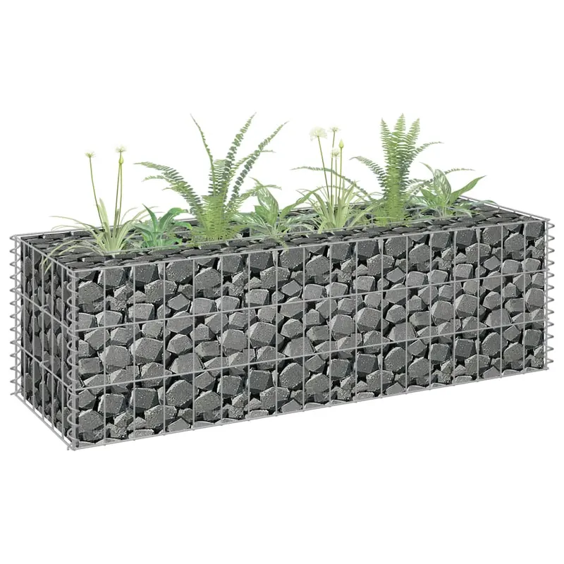 Strat inaltat gabion, 90 x 30 x 30 cm, otel galvanizat