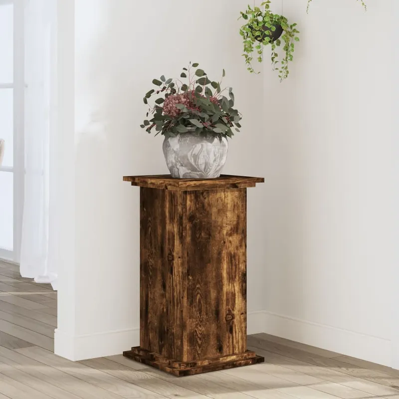 suport de plante, stejar fumuriu, 33x33x60 cm, lemn prelucrat