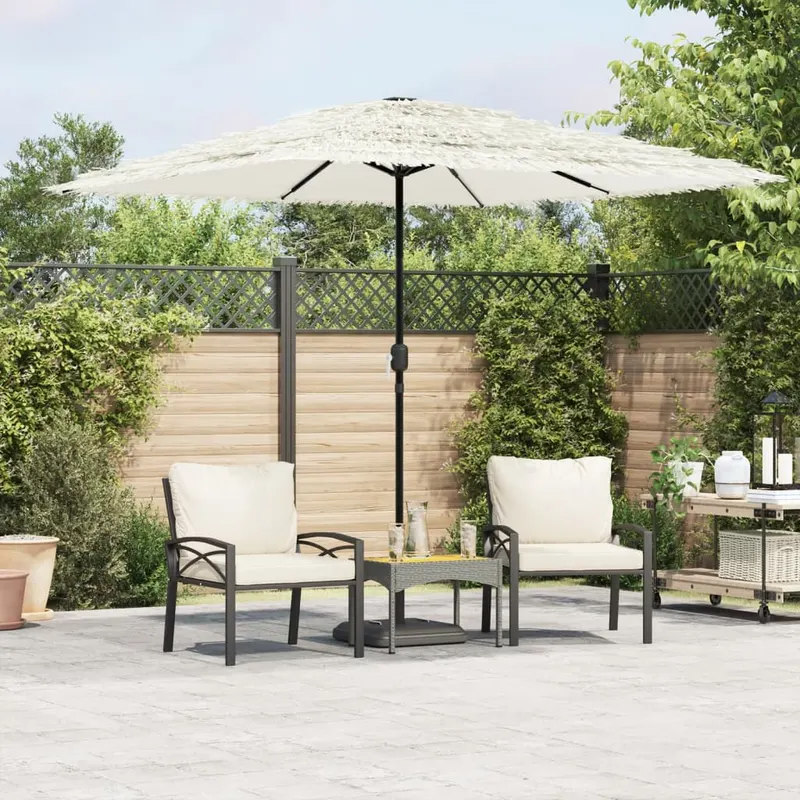 umbrela soare de gradina stalp din otel, alb 248x248x248cm
