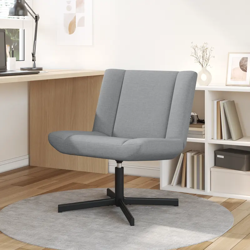 scaun pivotant gri deschis tesatura mediu pivotant