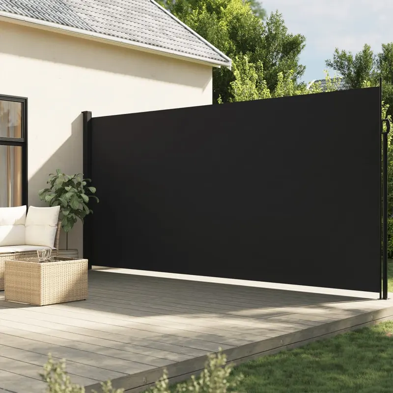 copertina laterala retractabila, negru, 200x600 cm