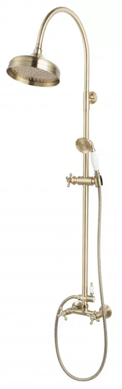 Sistem de dus FDesign Lacrima FD1-LRA-7SET1-66, 1 2 , aparent, retro, 205 mm, 1 pulverizare, anti-calcar, mat, bronz