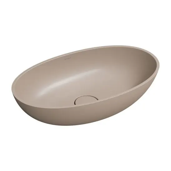 Lavoar baie 50x32 cm, oval, bej mat, Omnires Shell M+
