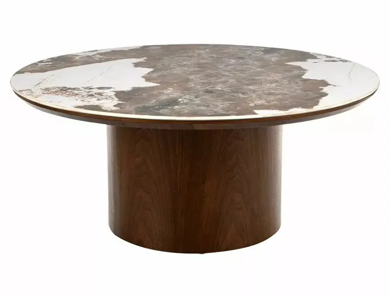 Masuta de cafea BIRTON CERAMIC/WALNUT Ø80 x 35 CM