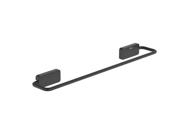 Bara prosop Roca A817724NB0, 408 mm, 65 mm, 2 orificii instalare, 1 rafturi, pe perete, metal, Negru