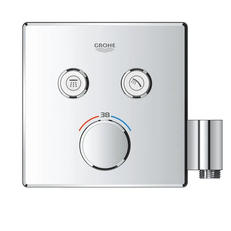 Unitate comanda Grohe 29125000, 1 bar, 158 mm, 10 mm, 2 iesiri, 1 functii palarie dus, 1 2 dimensiune racord, Crom