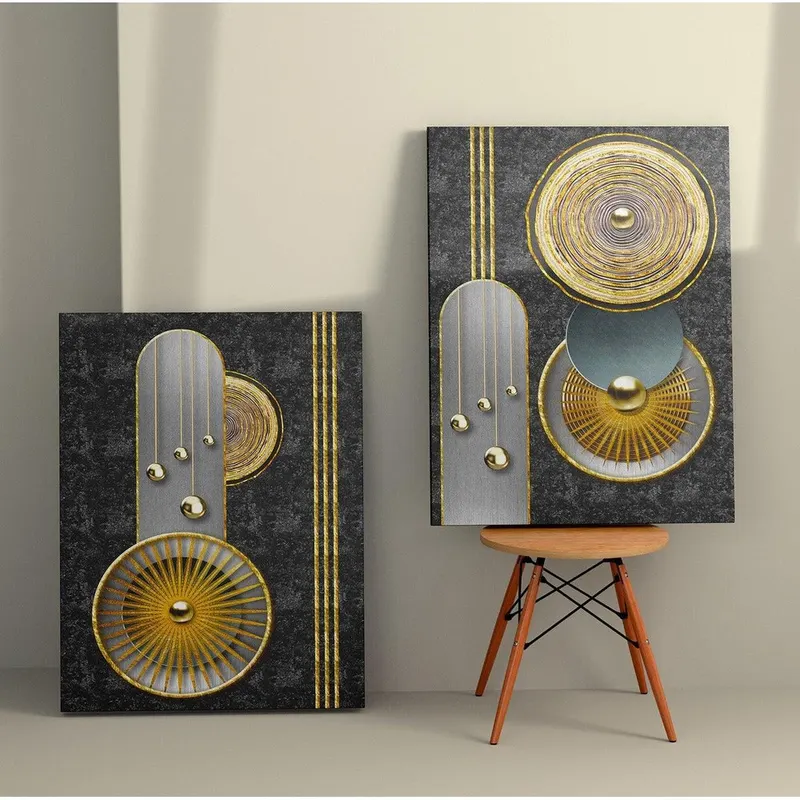 Tablou Canvas (2 bucăți) 2KNV4347, Multicolor, 110x70 cm - Multicolor