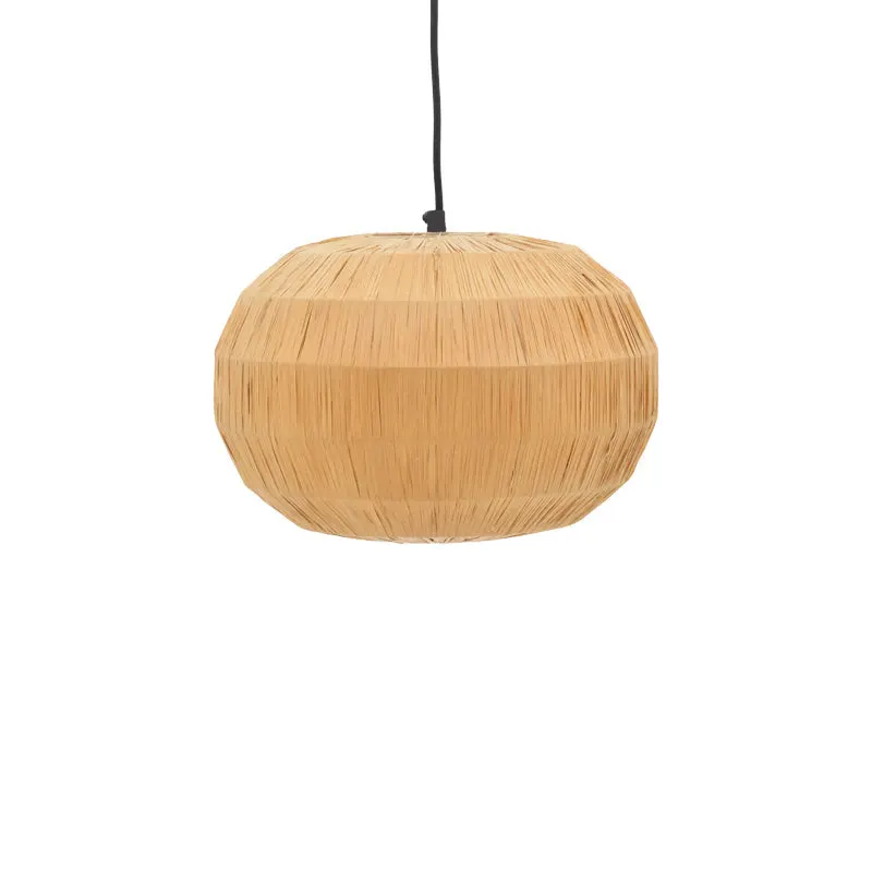Lustra Ozelia maro din hartie presata si fier, 33x33x122 cm - Maro