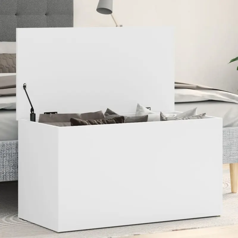 cufar de depozitare, alb, 84x42x46 cm, lemn compozit