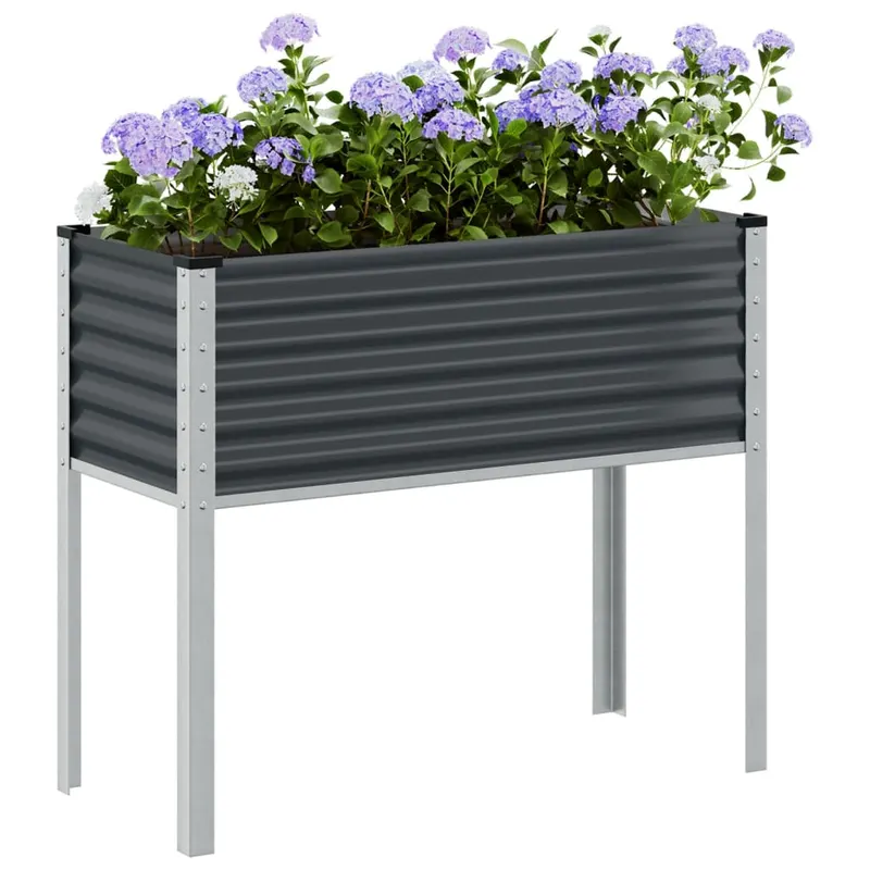 jardiniera de gradina, antracit, 100x41x90 cm, otel