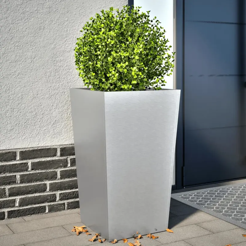 jardiniere gradina, 2 buc., 45x45x75 cm, otel galvanizat