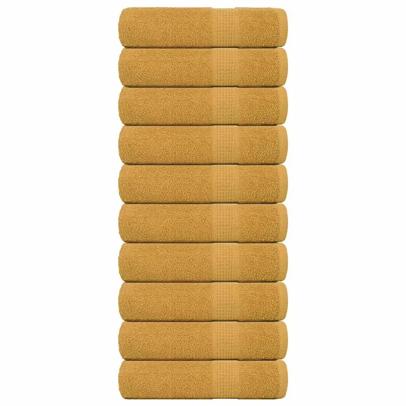 prosoape de baie 10 buc aur 100x150 cm 360 g/m2 100% bumbac