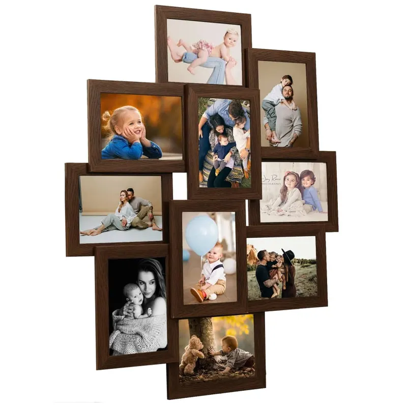 rama foto colaj pentru 10x (10x15 cm) foto, maro inchis, mdf