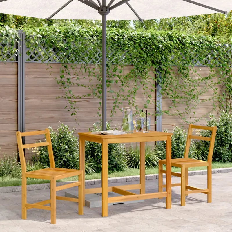 set mobilier de balcon, 3 piese, lemn masiv de acacia