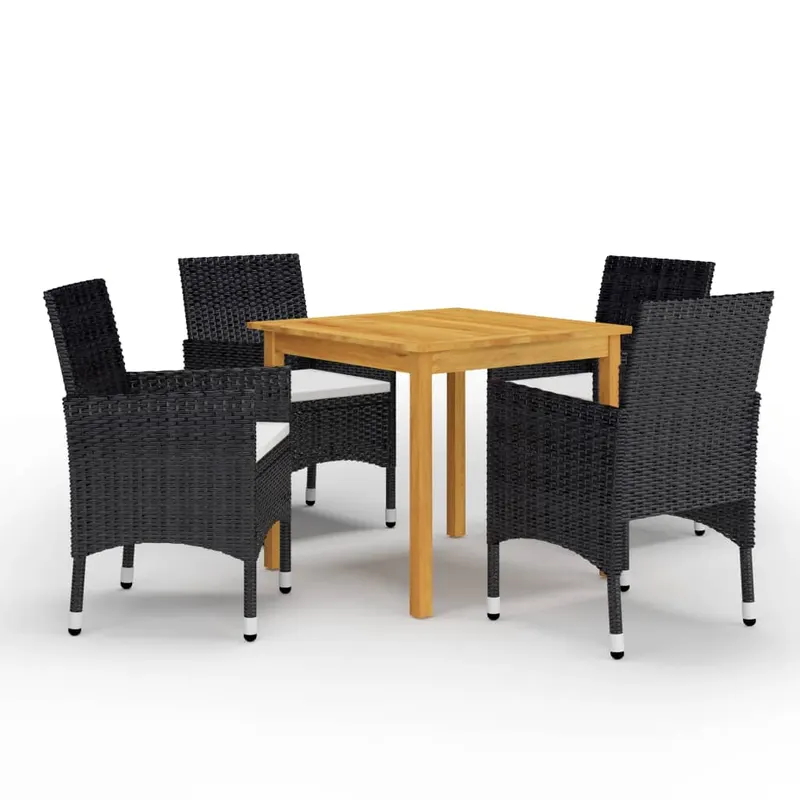set mobilier de gradina, 5 piese, negru