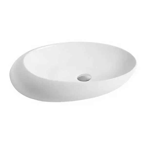 Lavoar pe blat Fluminia Egg Maxi, 46 cm, oval, garantie 2 ani, alb