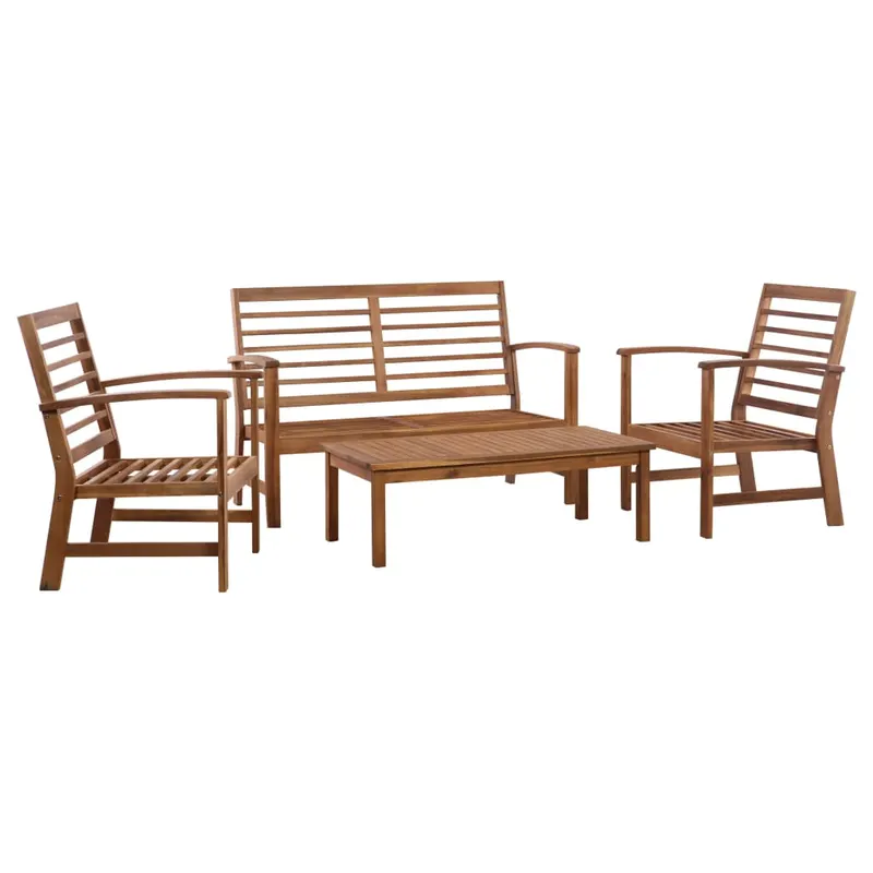 set mobilier de gradina, 4 piese, lemn masiv de acacia