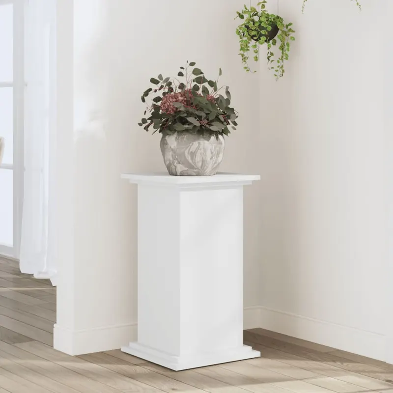suport de plante, alb, 33x33x60 cm, lemn prelucrat
