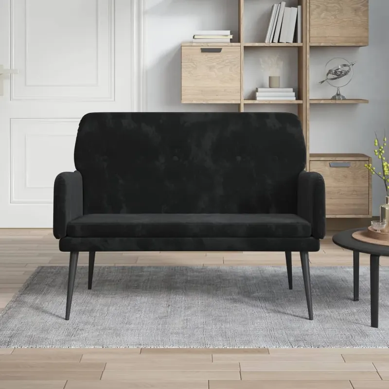 banca, negru, 108x79x79 cm, catifea