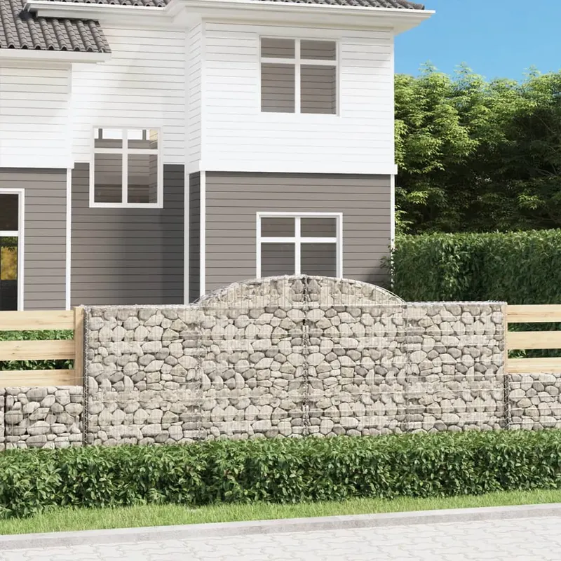 cosuri gabion arcuite 15 buc. 300x50x120/140 cm fier galvanizat