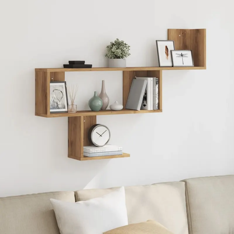 raft de perete, lemn artizanal, 100x15x70 cm, lemn prelucrat