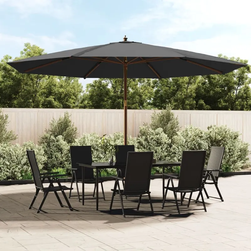 umbrela de soare de gradina stalp din lemn, antracit 400x273 cm