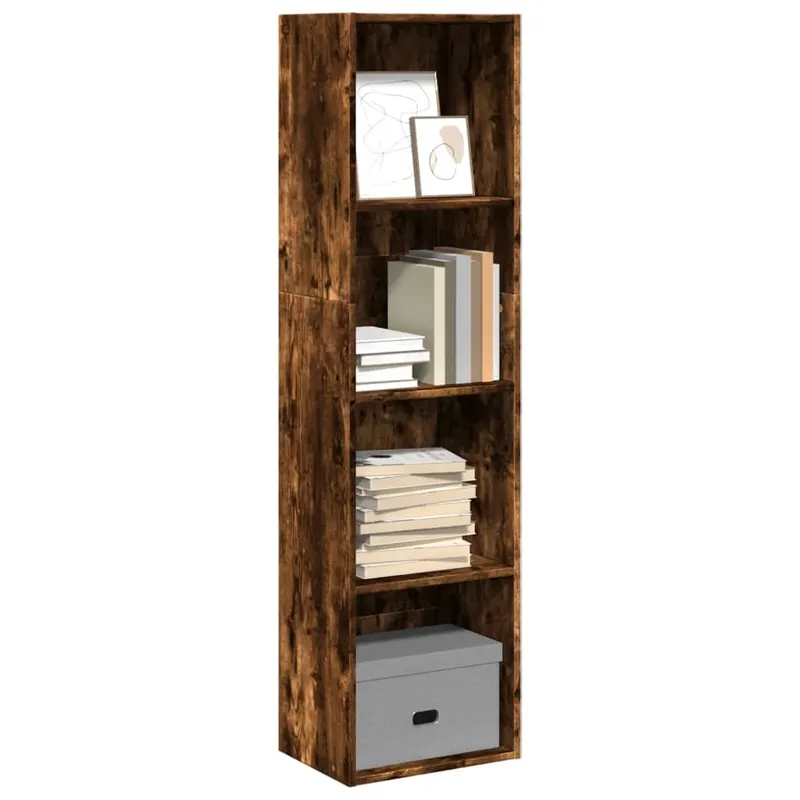 biblioteca, stejar fumuriu, 40x30x152 cm, lemn prelucrat