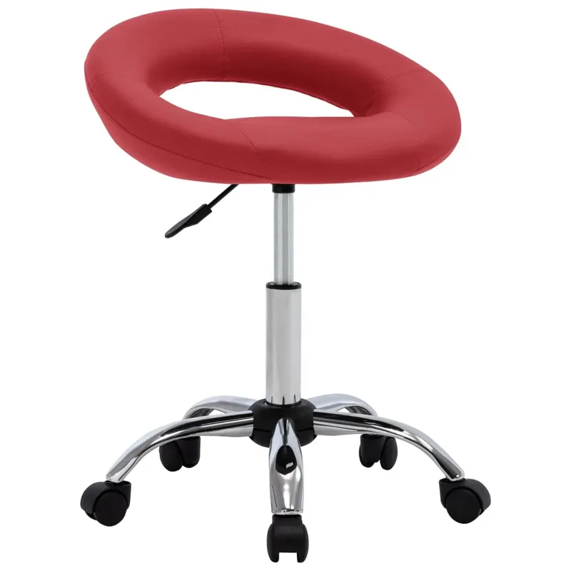 scaun de lucru pivotant, rosu, piele ecologica