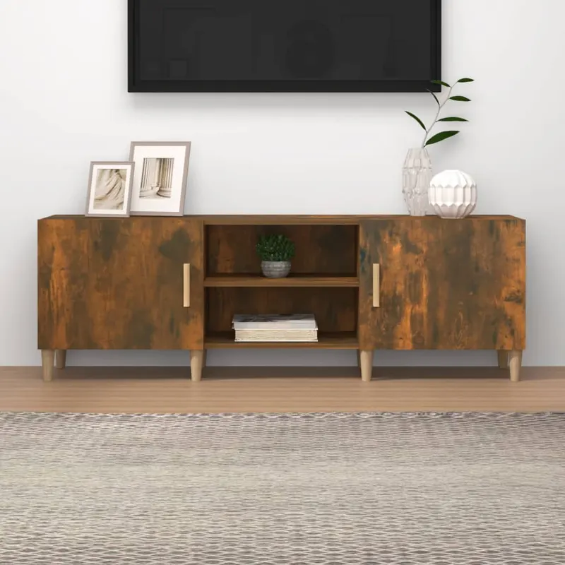 comoda tv, stejar fumuriu, 150x30x50 cm, lemn prelucrat