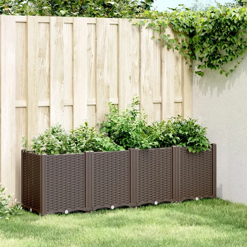 jardiniera de gradina, maro, 160x40x53 cm, pp