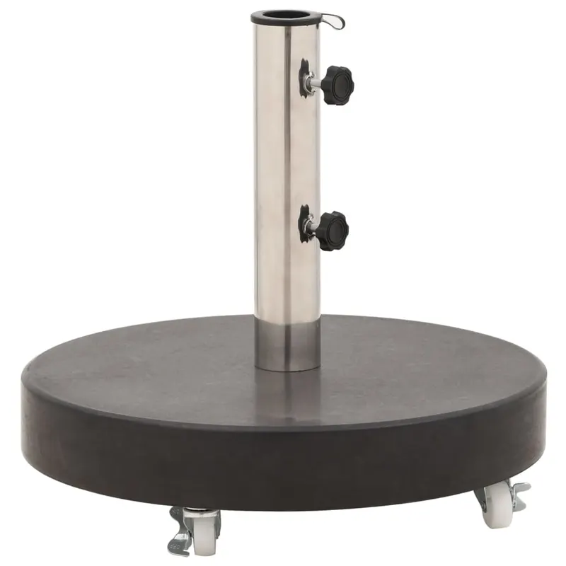 suport umbrela de soare, negru, 30 kg, granit, rotund