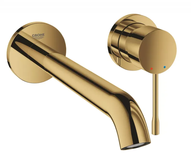 Baterie lavoar Grohe 19967GL1, Essence, 1 2 , montare pe perete, monocomanda, 230 mm, lucios, auriu