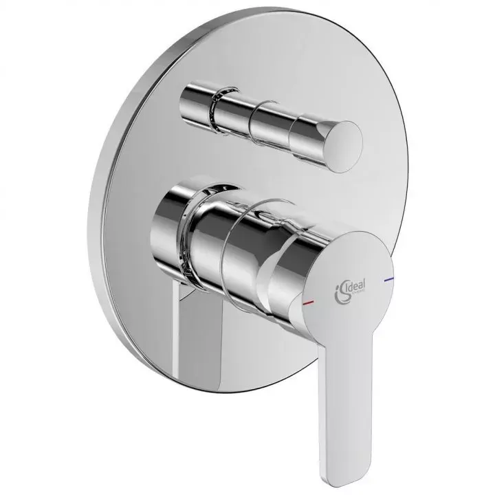 Unitate comanda Ideal Standard Gio A6276AA, 1 2 , aparent, 2 iesiri, diverter, monocomanda, cartus ceramic, necesita set fixare, crom