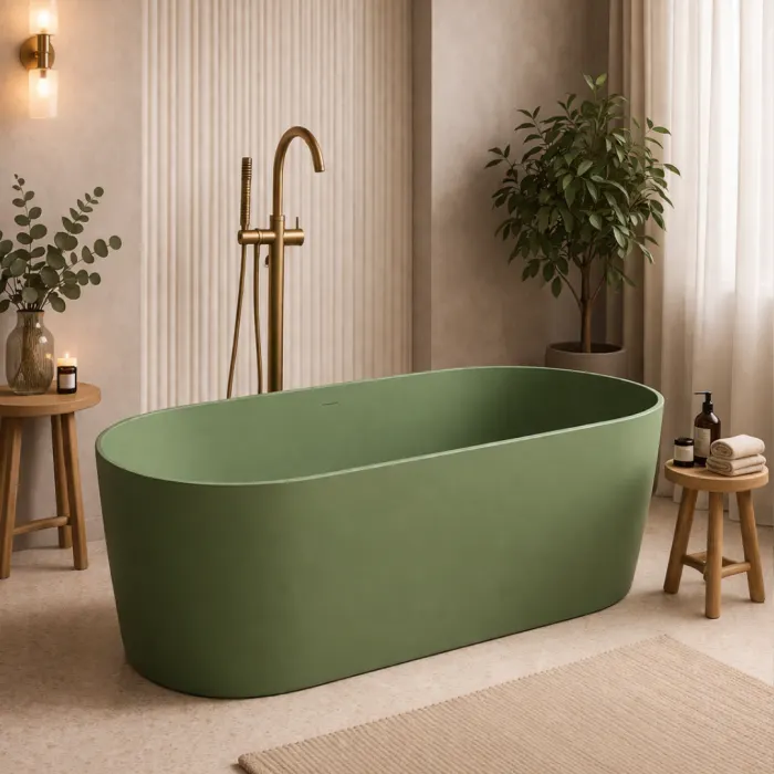 Cada freestanding compozit, verde mat, 180x76 cm, Terra