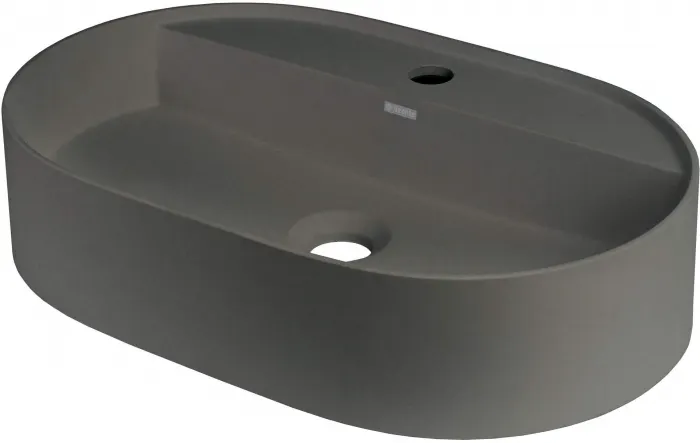Lavoar baie pe blat, antracit metalic, 55 cm, oval, Deante Silia